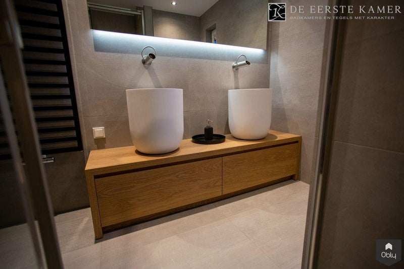 Design badkamer met eikenhout-De Eerste Kamer-alle,Badkamer-OBLY