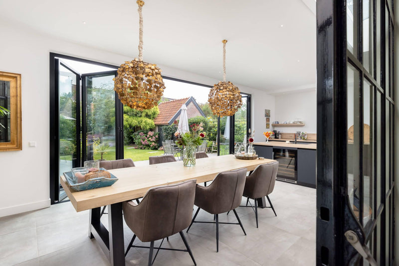 Luxe serreaanbouw met brede vouwwand-Busscher Serrebouw-Aanbouw-OBLY